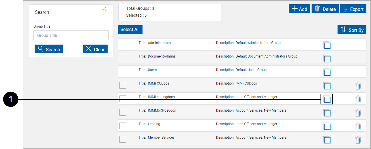 Group Maintenance Copy Selected Group