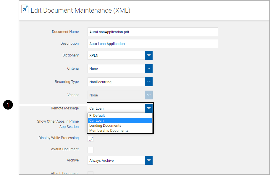 Select Remote Message Select Remote Message