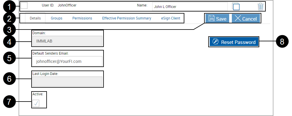 User Details Tab User Details Tab