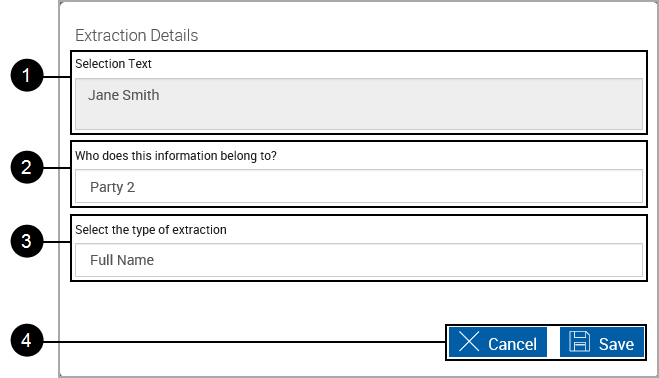 Template Manager, Party 2, Full Name, Extraction Details