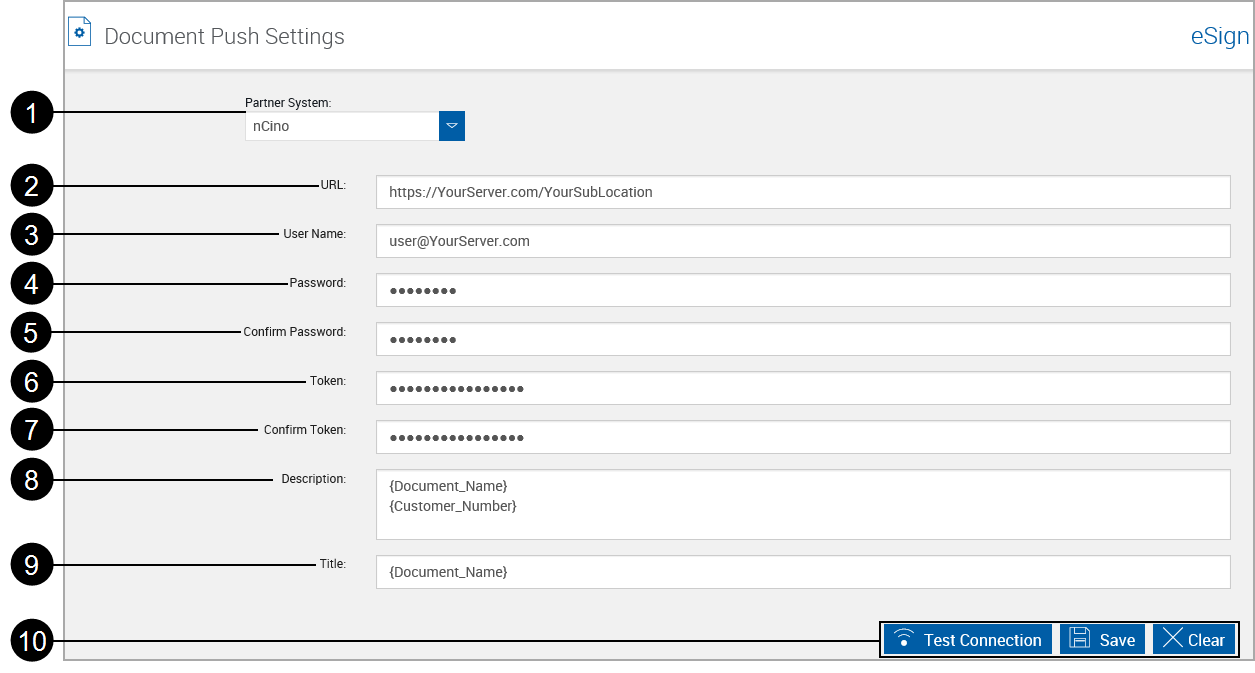 Document Push Settings for nCino Document Push Settings for nCino