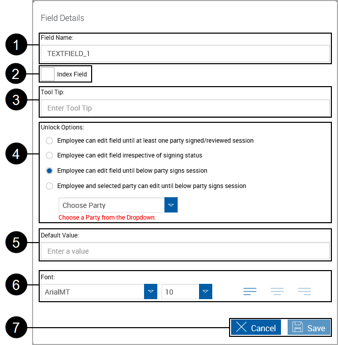 Default Field Details