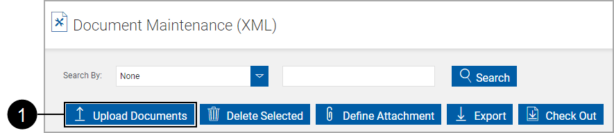 Documents Maintenance page, Click Upload Documents Documents Maintenance page, Click Upload Documents