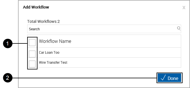 Add Workflow Pop-up Window