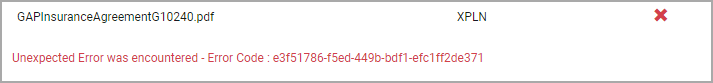 XML Upload with Error, Expanded Error Entry XML Upload with Error, Expanded Error Entry