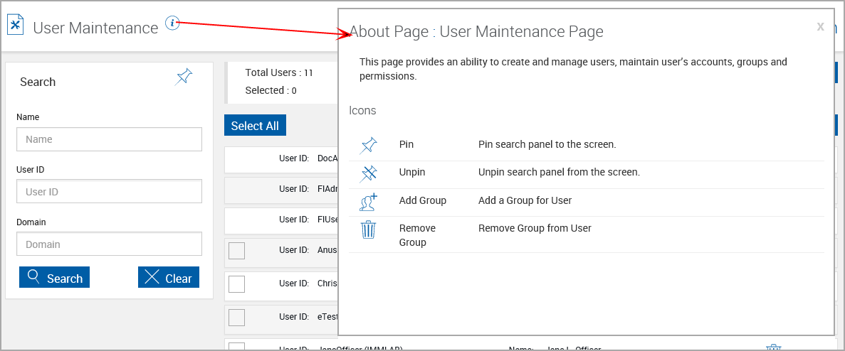 User Maintenance