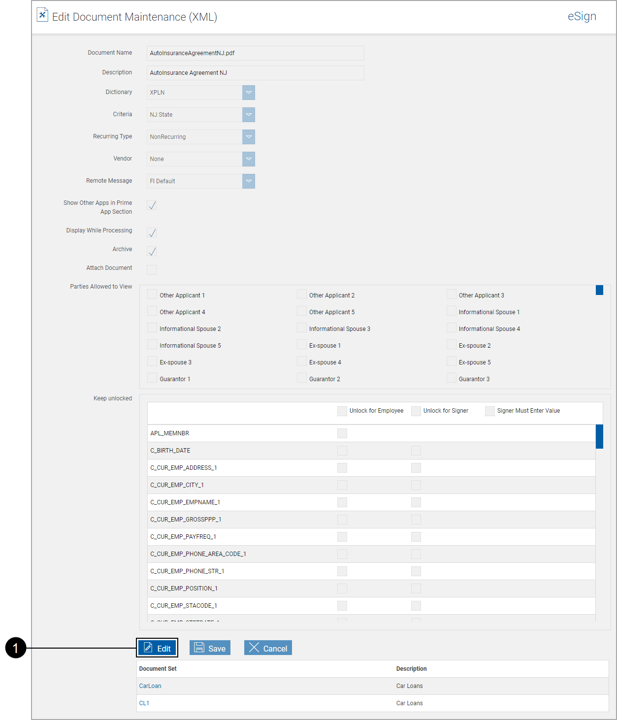 Edit Document Maintenance (XML) Edit Document Maintenance (XML)
