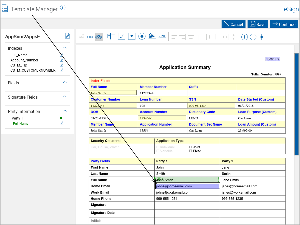 Template Manager, Home Email Region Defined