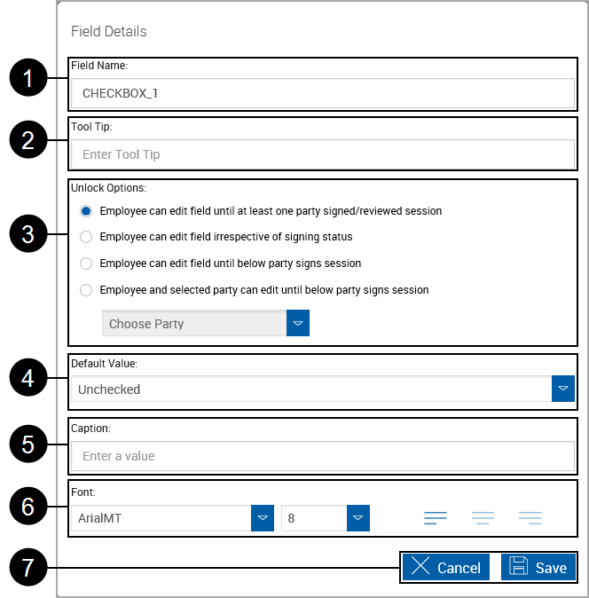 Default Field Details