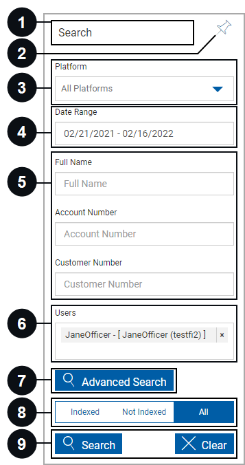 Search Completed Pages, Search Panel