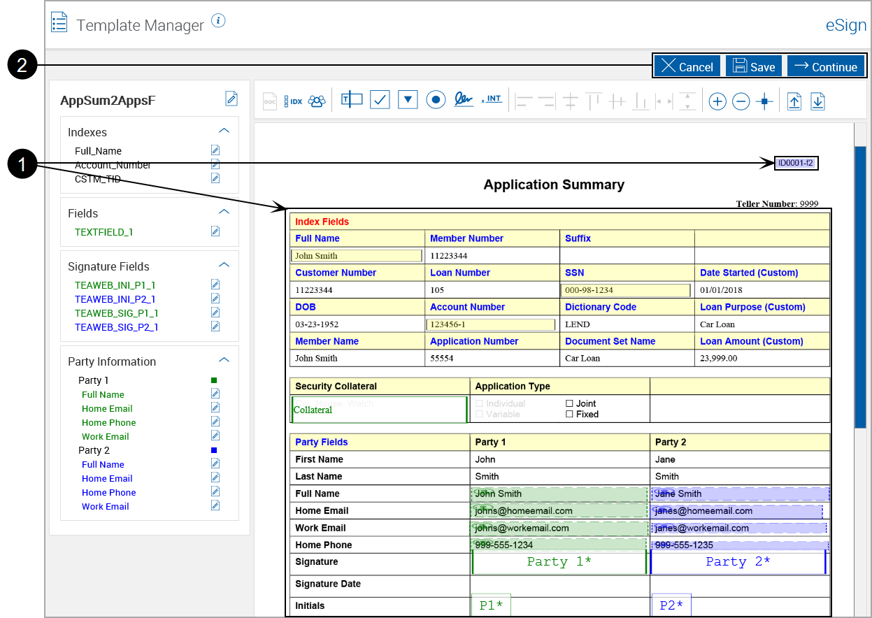 Template Manager, Review Regions