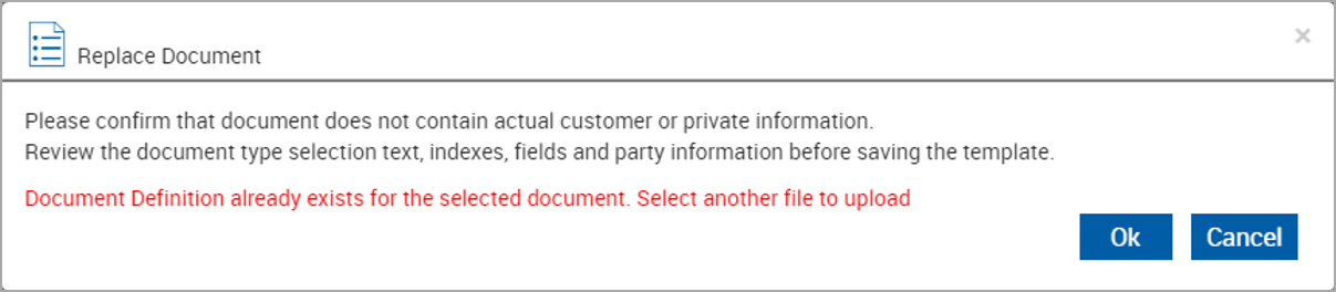 Document Definition Already Exists
