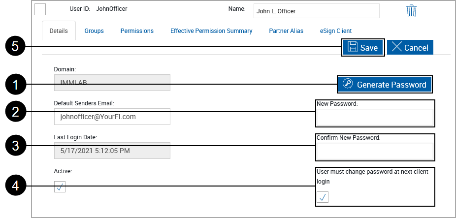User, Details Tab, Generate Button Showing User, Details Tab, Generate Button Showing