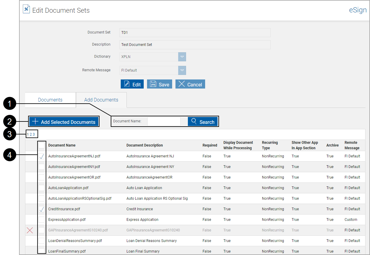Add New Document Sets Showig Available Documents Add New Document Sets Showig Available Documents