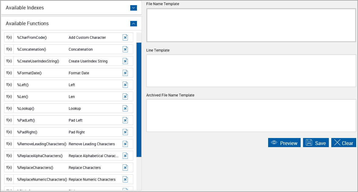 Imaging System Settings, Index.txt, Functions