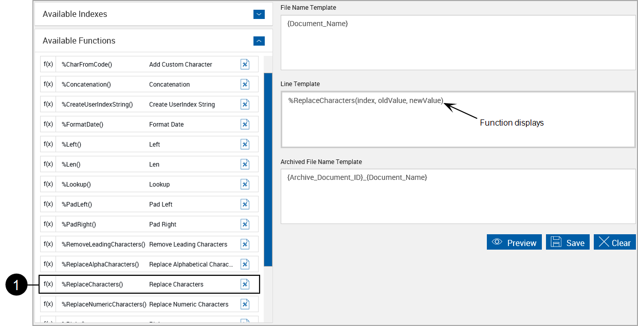 Imaging System Settings, Index.txt, Expand ReplaceCharaters Function