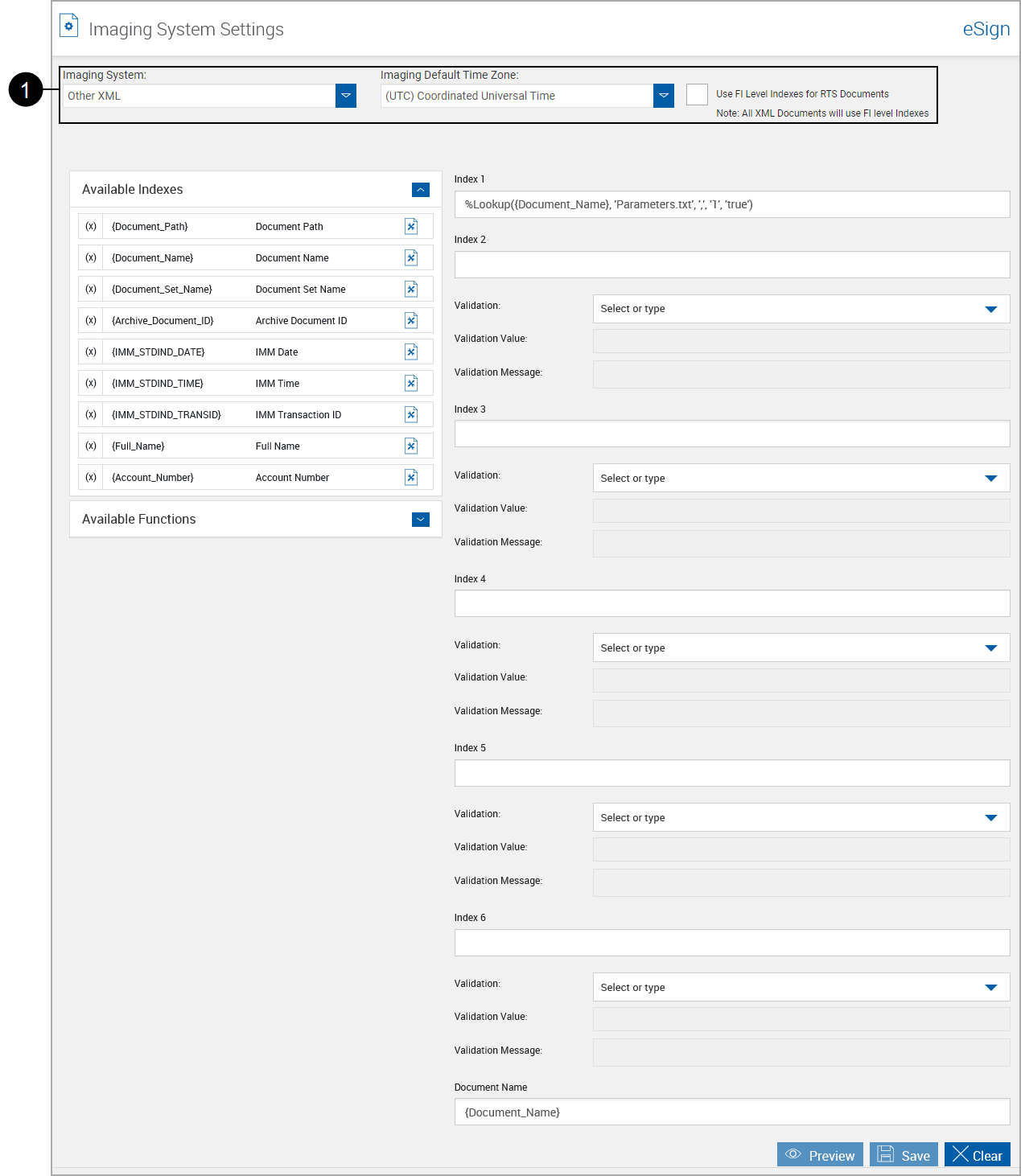 Imaging System Settings, Other XML for Bank Manager Elite