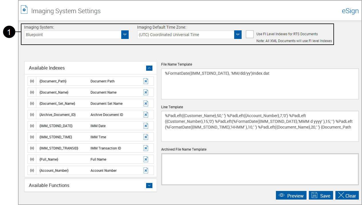 Imaging Systems Settings, Bluepoint