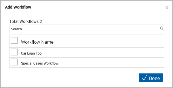 Add Workflow Popup