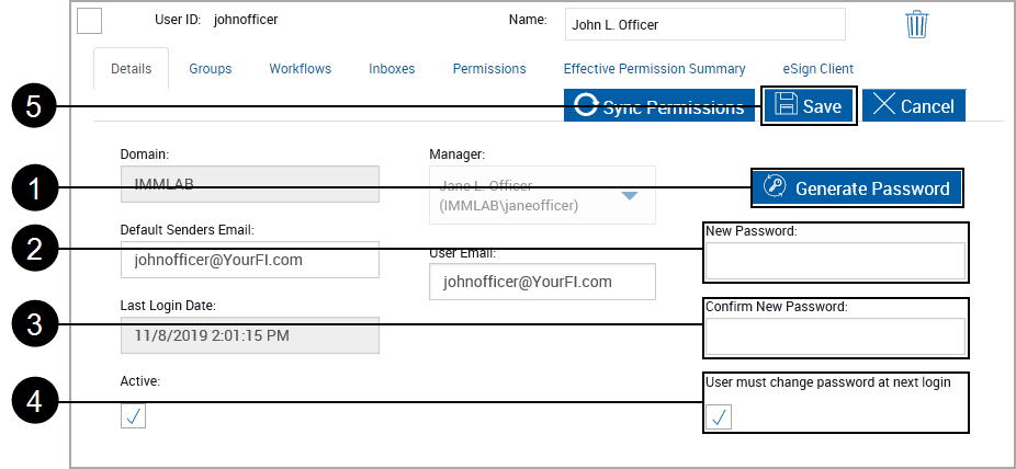 User, Details Tab, Generate Button Showing