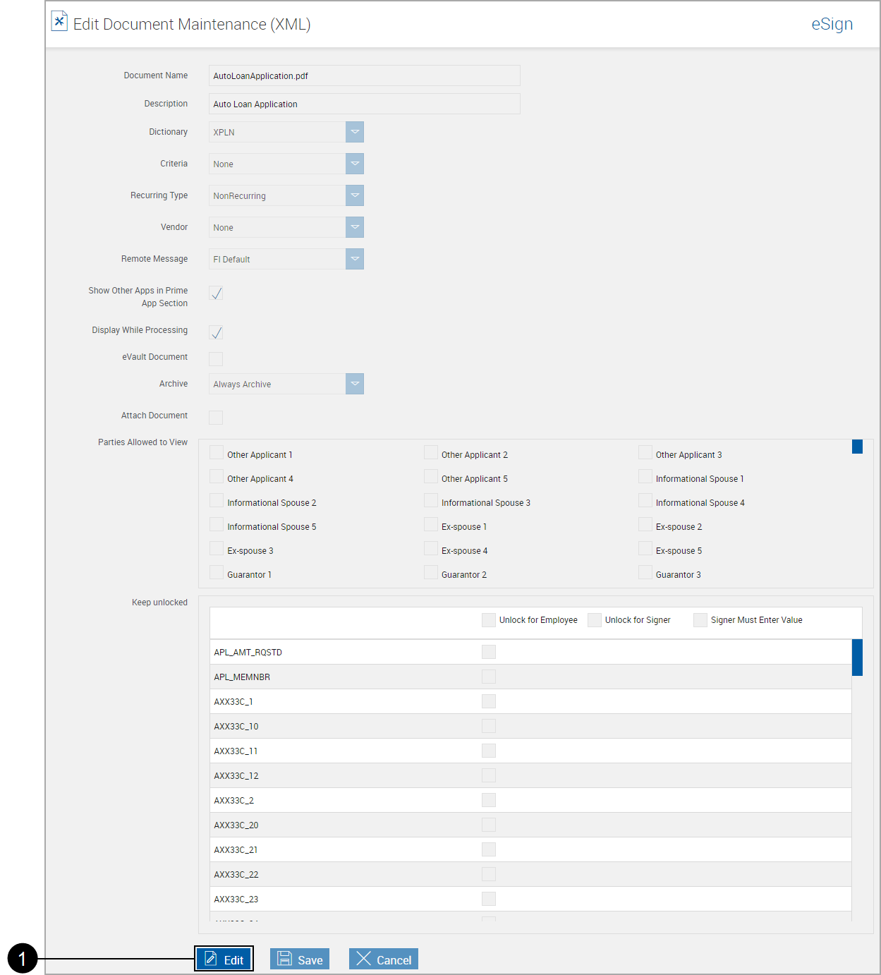 Edit Document Maintenance Page Locked Edit Document Maintenance Page Locked