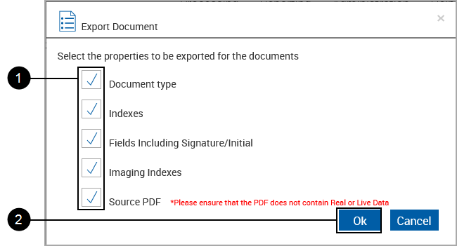 Export Popup