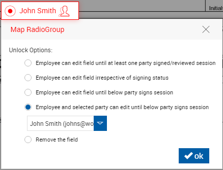Map the radio buttons