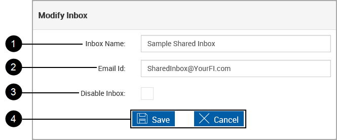 Modify Inbox popup