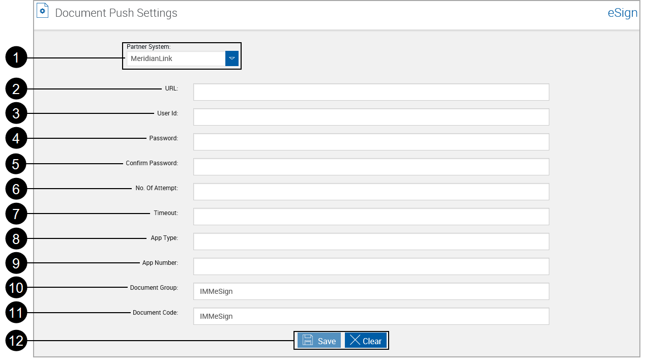 Meridian Link Document Push Settings Meridian Link Document Push Settings