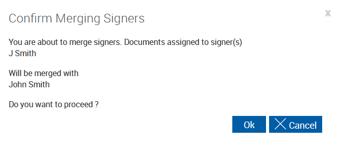 Confirm Merging Signers Window
